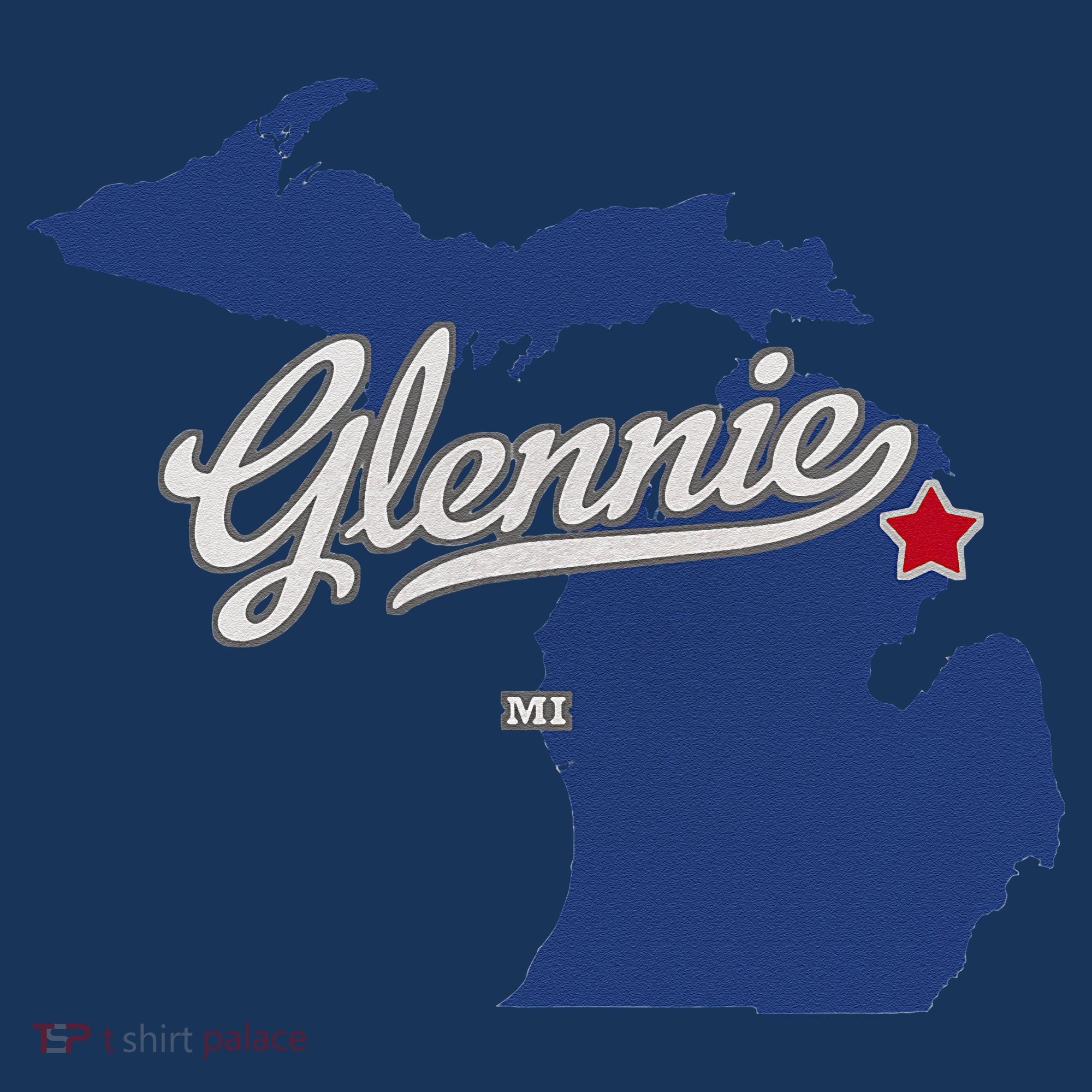 Glennie Michigan MI Map Women's T-Shirt