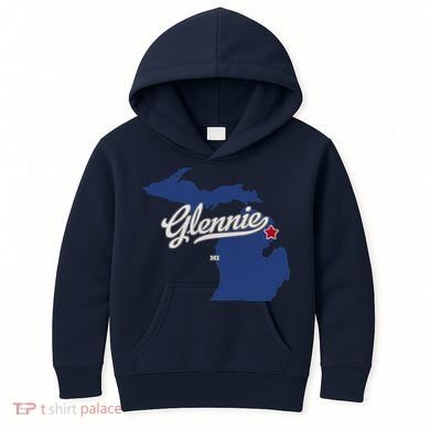 Glennie Michigan MI Map Kids Hoodie