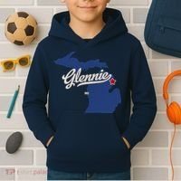 Glennie Michigan MI Map Kids Hoodie thumb 2