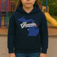 Glennie Michigan MI Map Kids Hoodie thumb 3