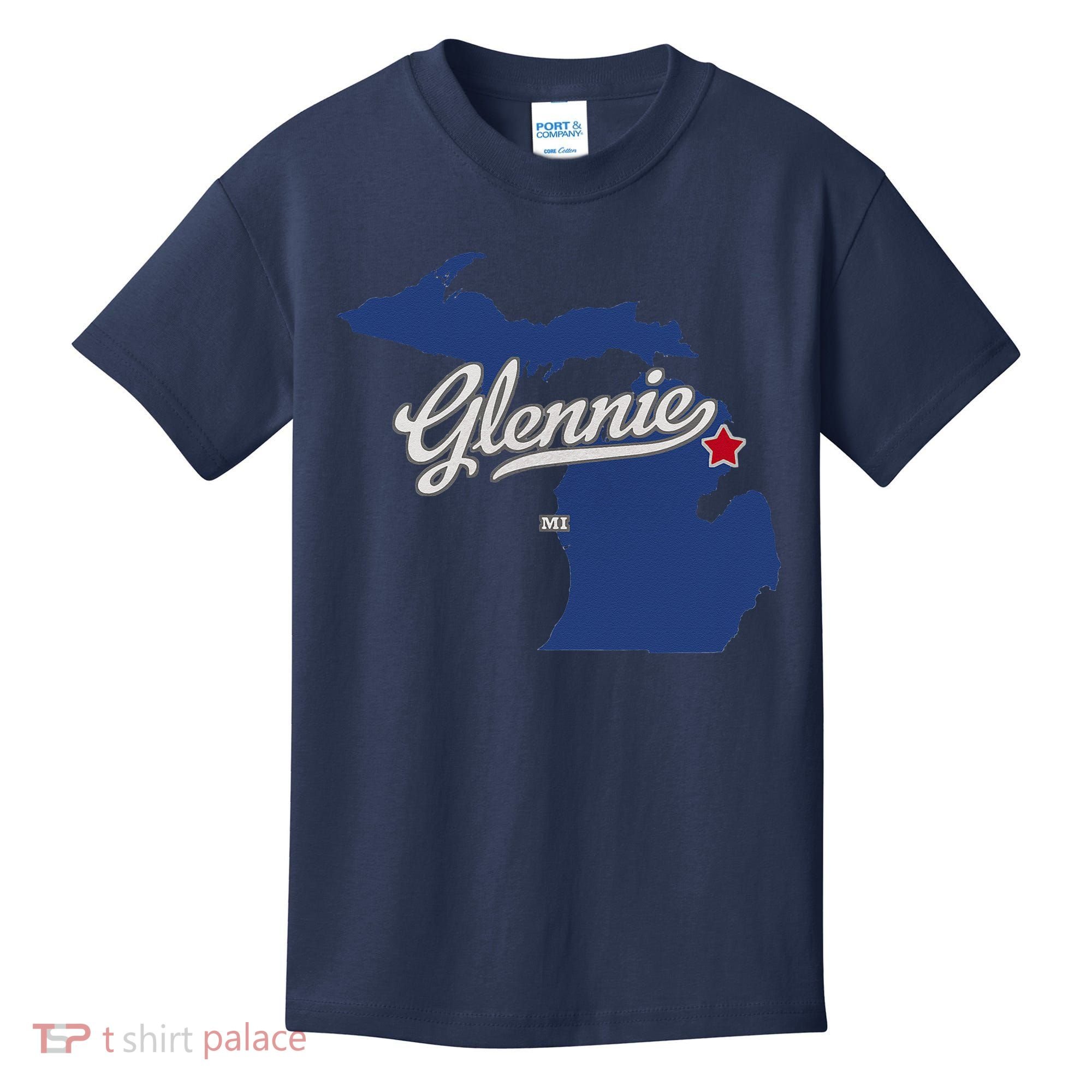 Glennie Michigan MI Map Kids T-Shirt