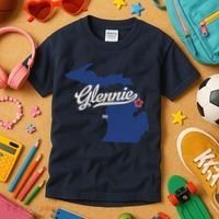 Glennie Michigan MI Map Kids T-Shirt thumb 3