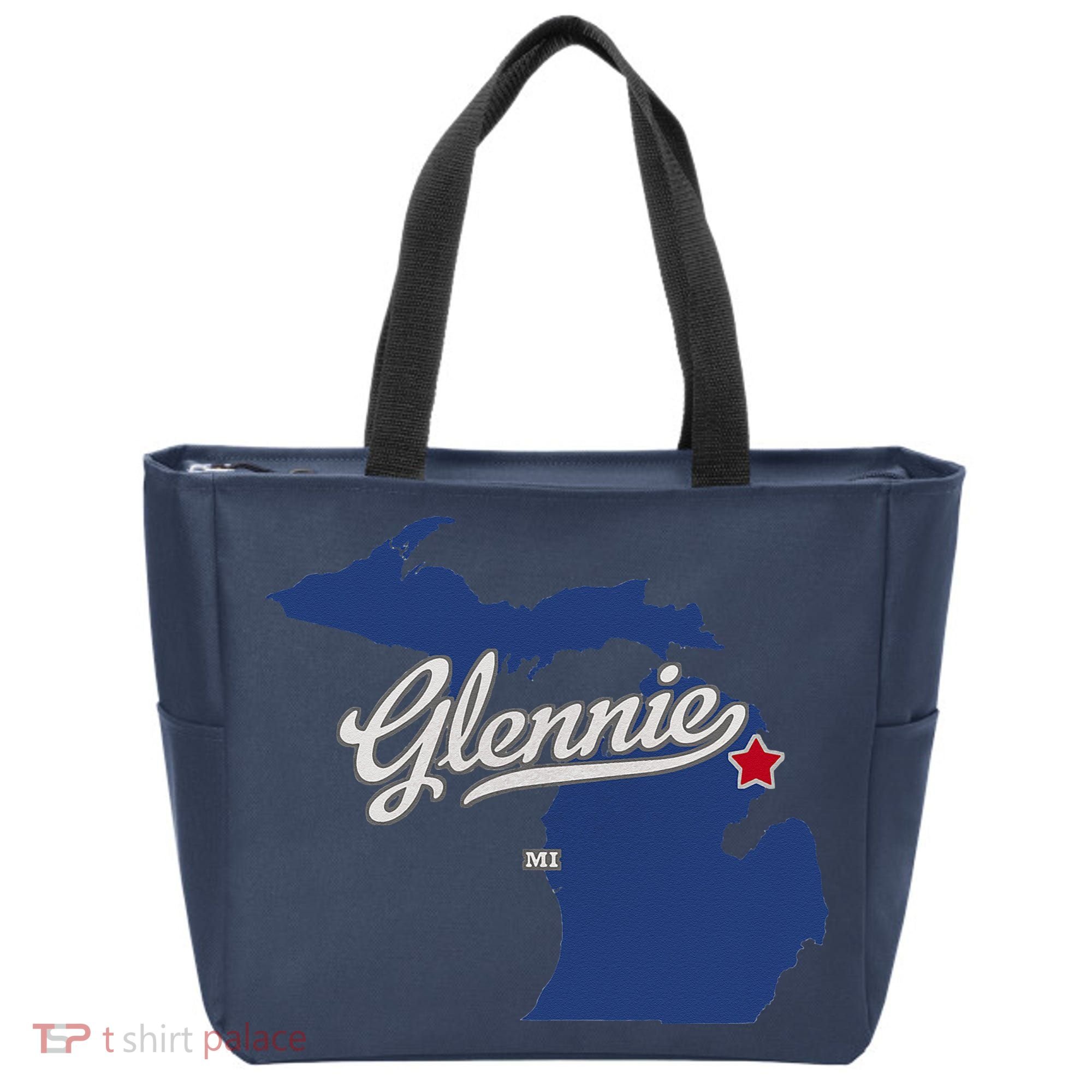 Glennie Michigan MI Map Tote Bag