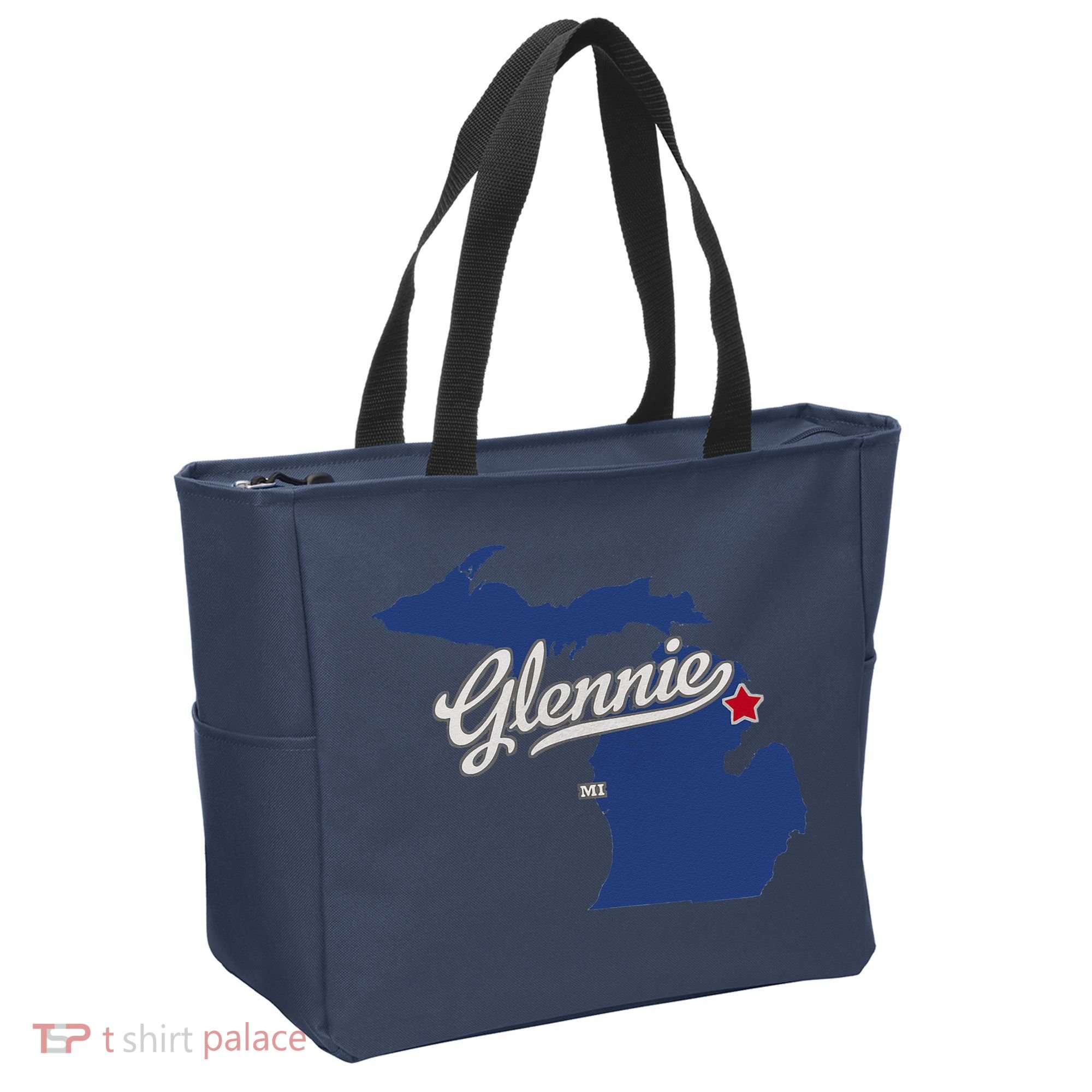 Glennie Michigan MI Map Tote Bag