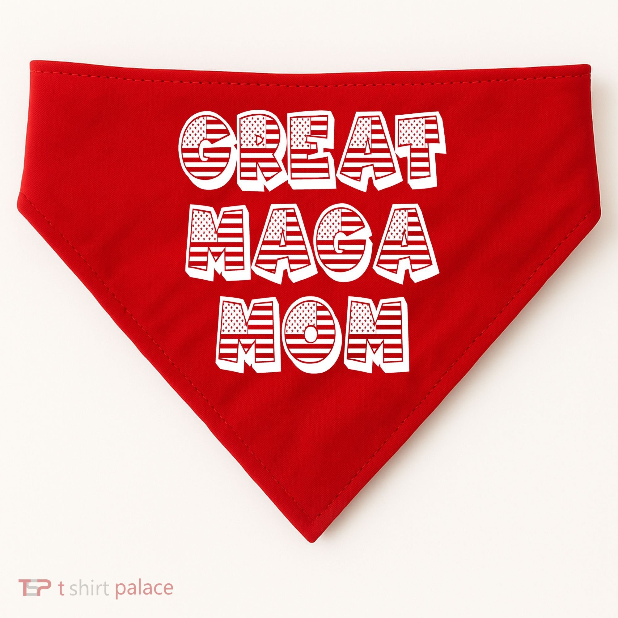 Great MAGA MOM Donald Trump Supporter Mother Gift USA-Made Doggie Bandana