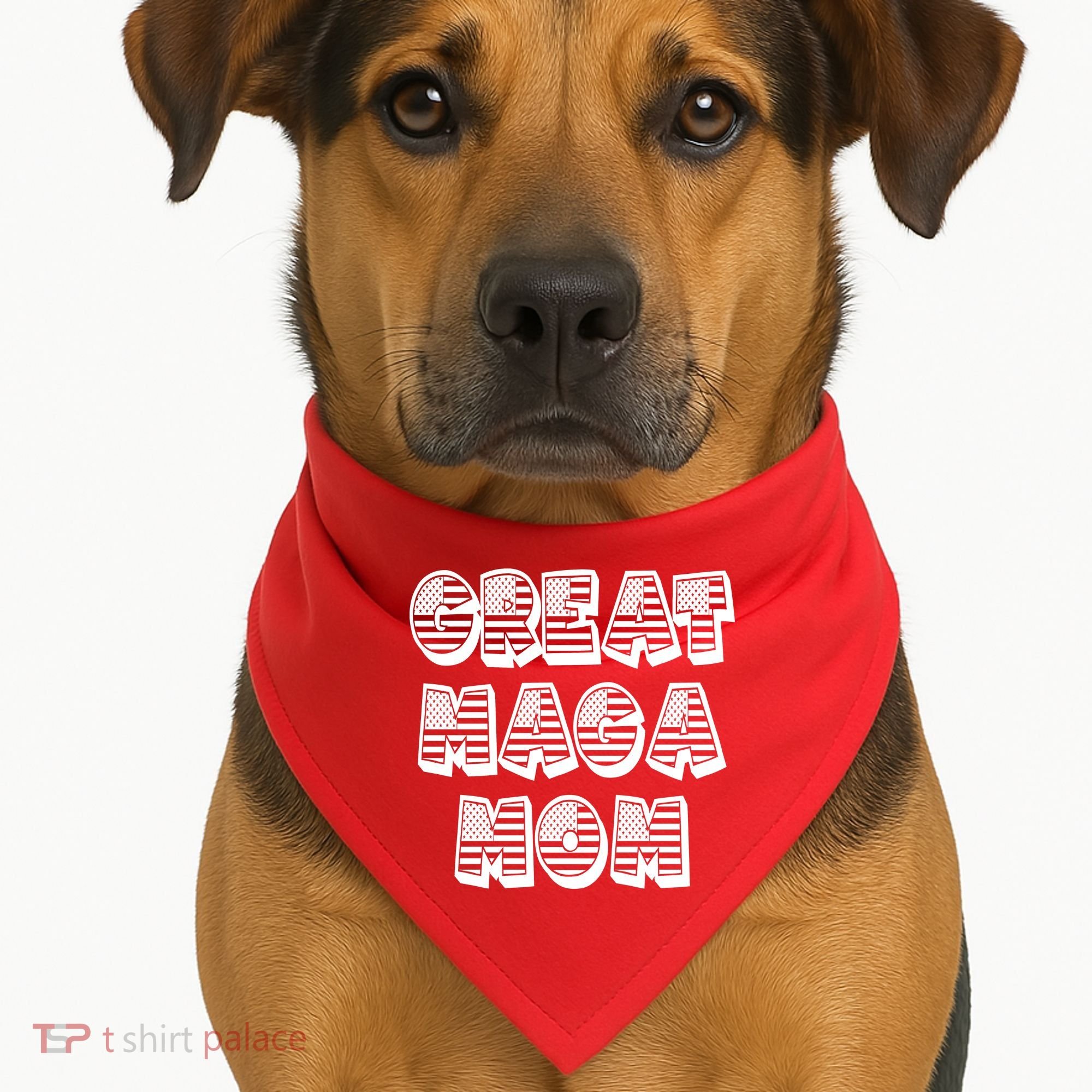 Great MAGA MOM Donald Trump Supporter Mother Gift USA-Made Doggie Bandana