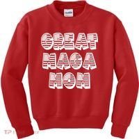 Great MAGA MOM Donald Trump Supporter Mother Gift Kids Sweatshirt thumb 0