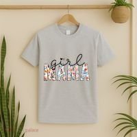 Girl Mama Mom Floral Mothers Funny Vintage T-Shirt thumb 2