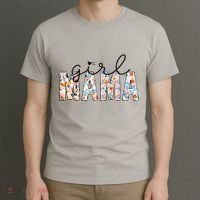 Girl Mama Mom Floral Mothers Funny Vintage T-Shirt thumb 3
