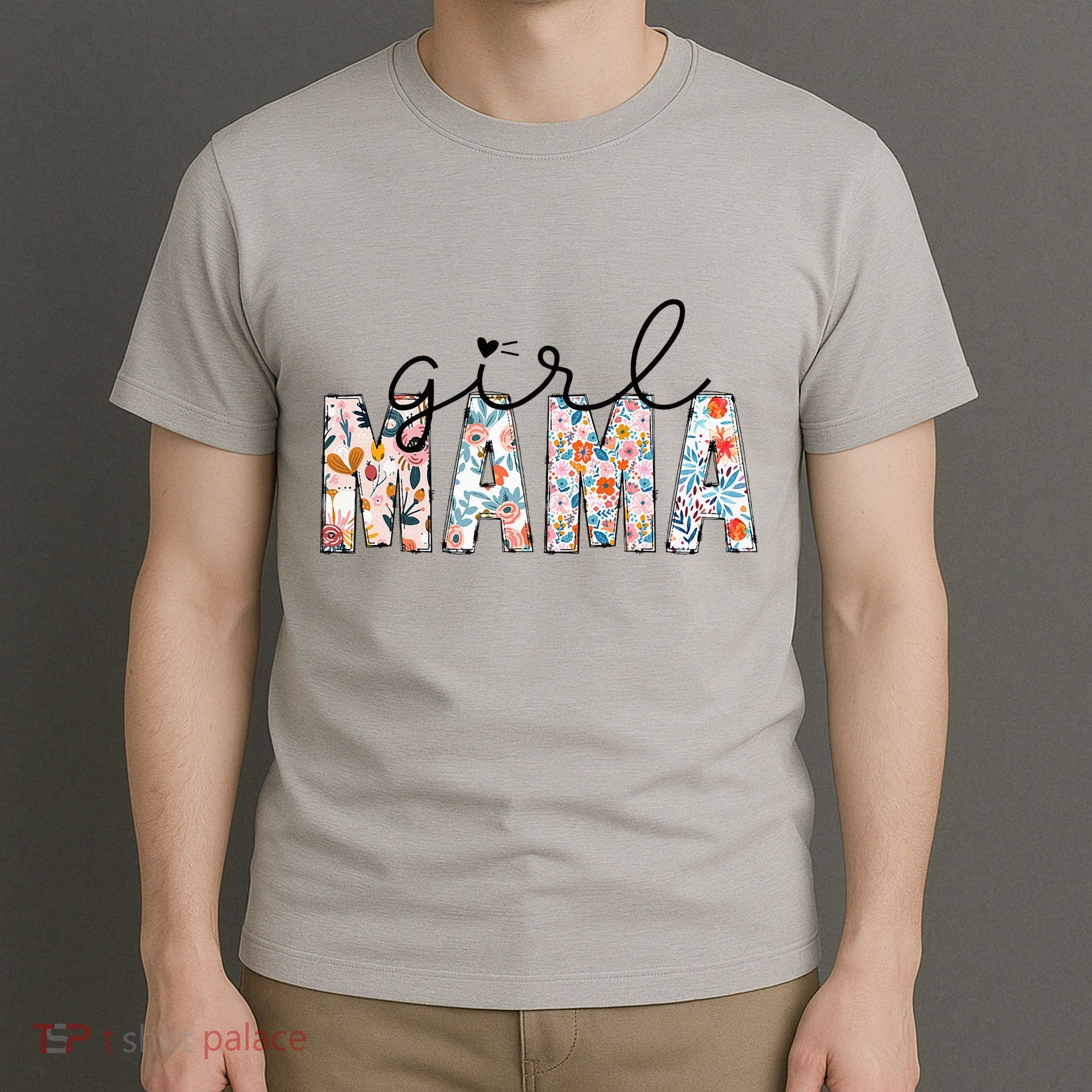 Girl Mama Mom Floral Mothers Funny Vintage T-Shirt