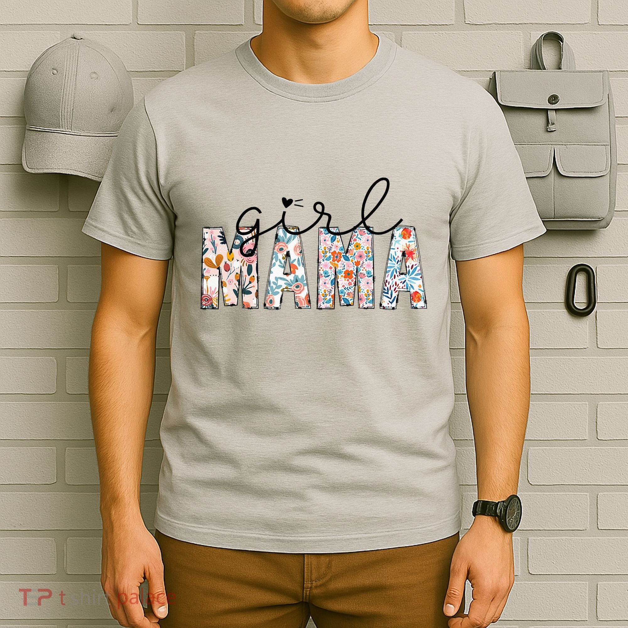 Girl Mama Mom Floral Mothers Funny Vintage T-Shirt