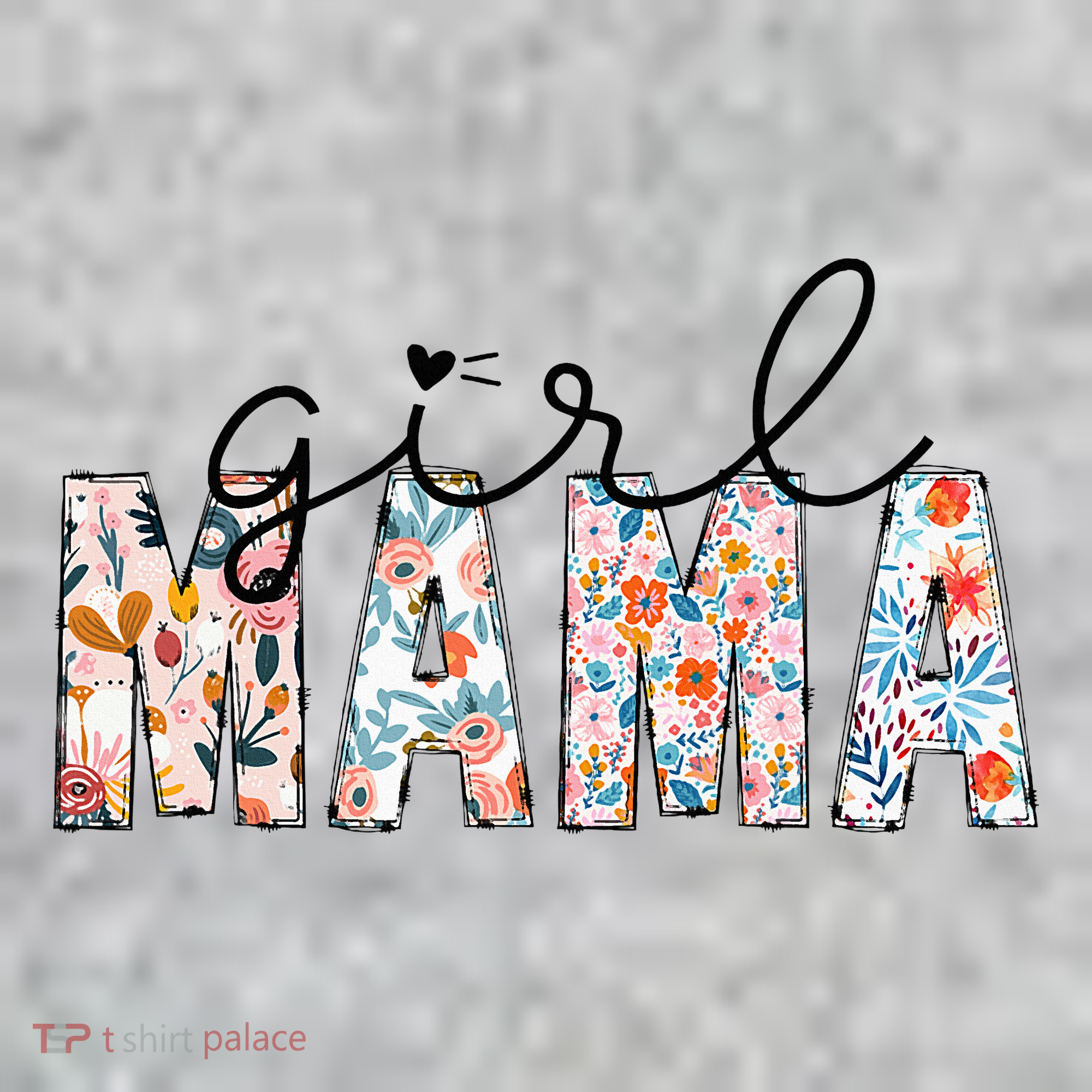 Girl Mama Mom Floral Mothers Funny Vintage T-Shirt
