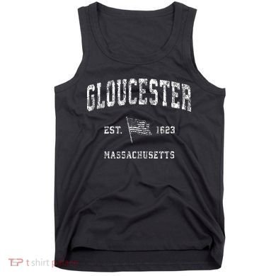 Gloucester Massachusetts Ma Vintage Us Flag Tank Top