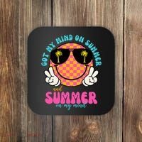 Got My Mind On Summer And Summer On My Mind Peace Smile Coaster thumb 0