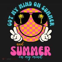 Got My Mind On Summer And Summer On My Mind Peace Smile Coaster thumb 2