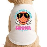 Got My Mind On Summer And Summer On My Mind Peace Smile Doggie Tank thumb 0