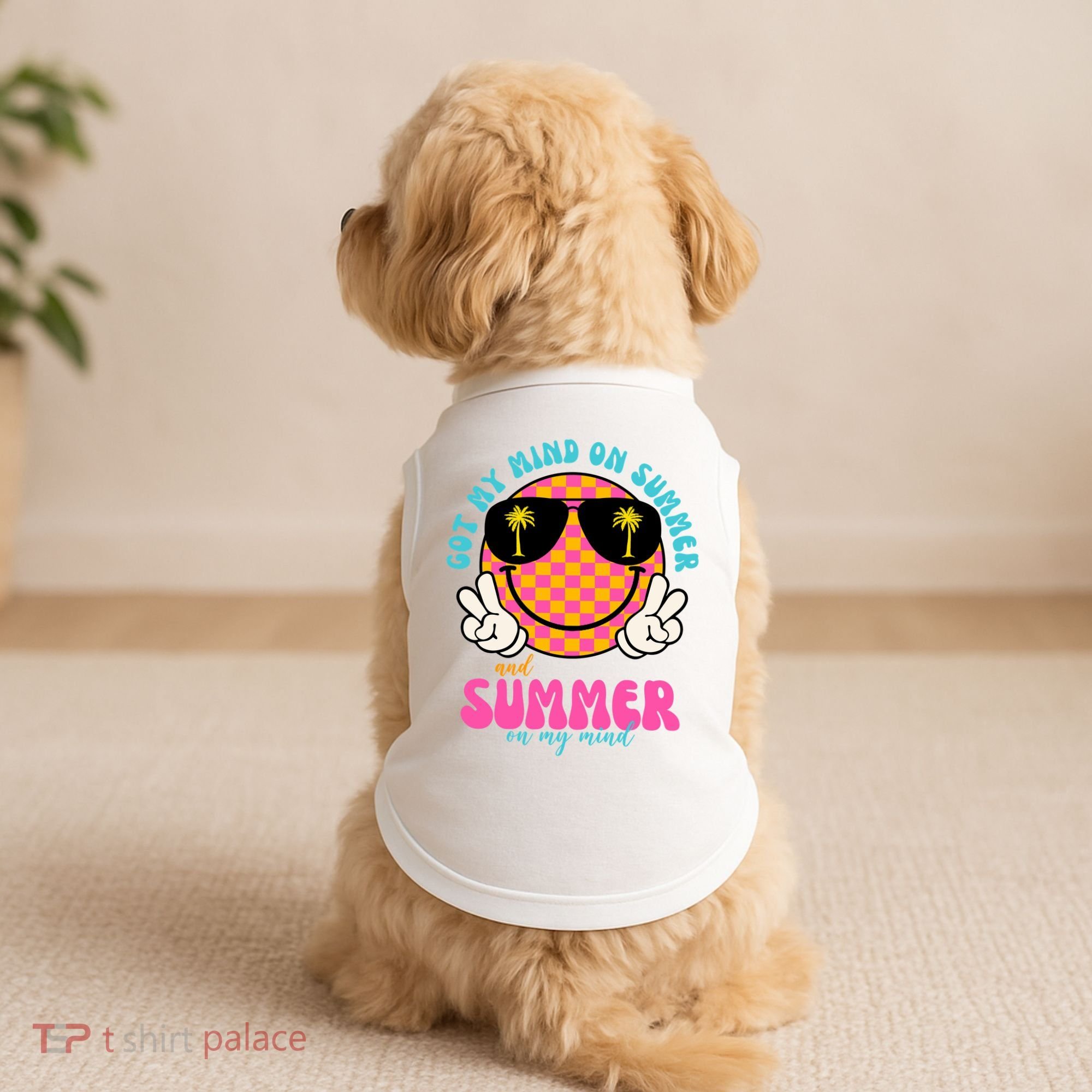 Got My Mind On Summer And Summer On My Mind Peace Smile Doggie Tank