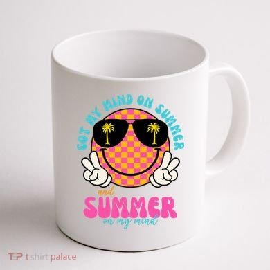 Got My Mind On Summer And Summer On My Mind Peace Smile Coffee Mug back
