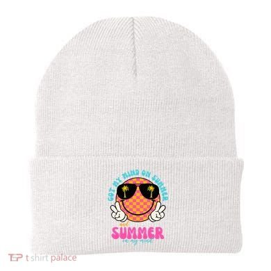 Got My Mind On Summer And Summer On My Mind Peace Smile Beanie