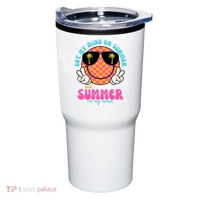Got My Mind On Summer And Summer On My Mind Peace Smile Tumbler