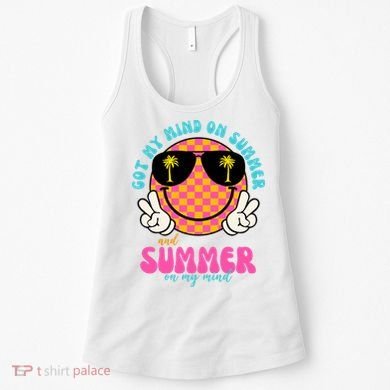 Got My Mind On Summer And Summer On My Mind Peace Smile Women's Tank Top