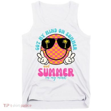 Got My Mind On Summer And Summer On My Mind Peace Smile Tank Top