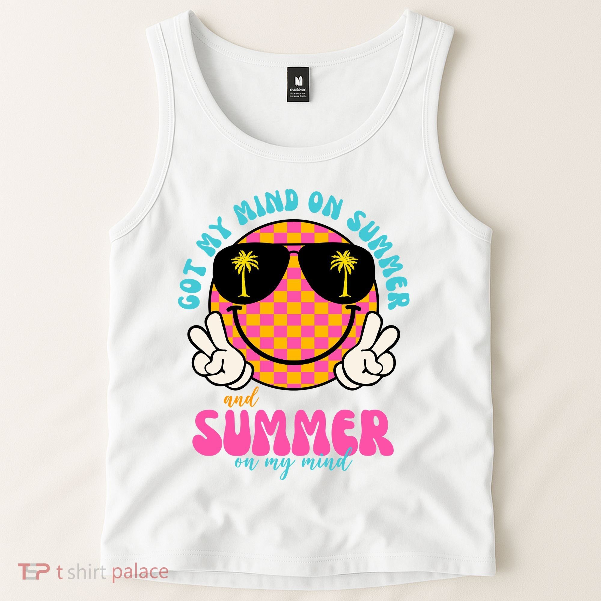 Got My Mind On Summer And Summer On My Mind Peace Smile Tank Top