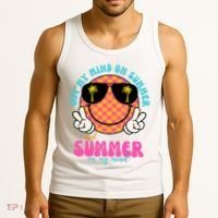Got My Mind On Summer And Summer On My Mind Peace Smile Tank Top thumb 3