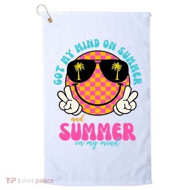 Got My Mind On Summer And Summer On My Mind Peace Smile Golf Towel