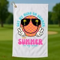 Got My Mind On Summer And Summer On My Mind Peace Smile Golf Towel thumb 1