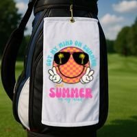 Got My Mind On Summer And Summer On My Mind Peace Smile Golf Towel thumb 2
