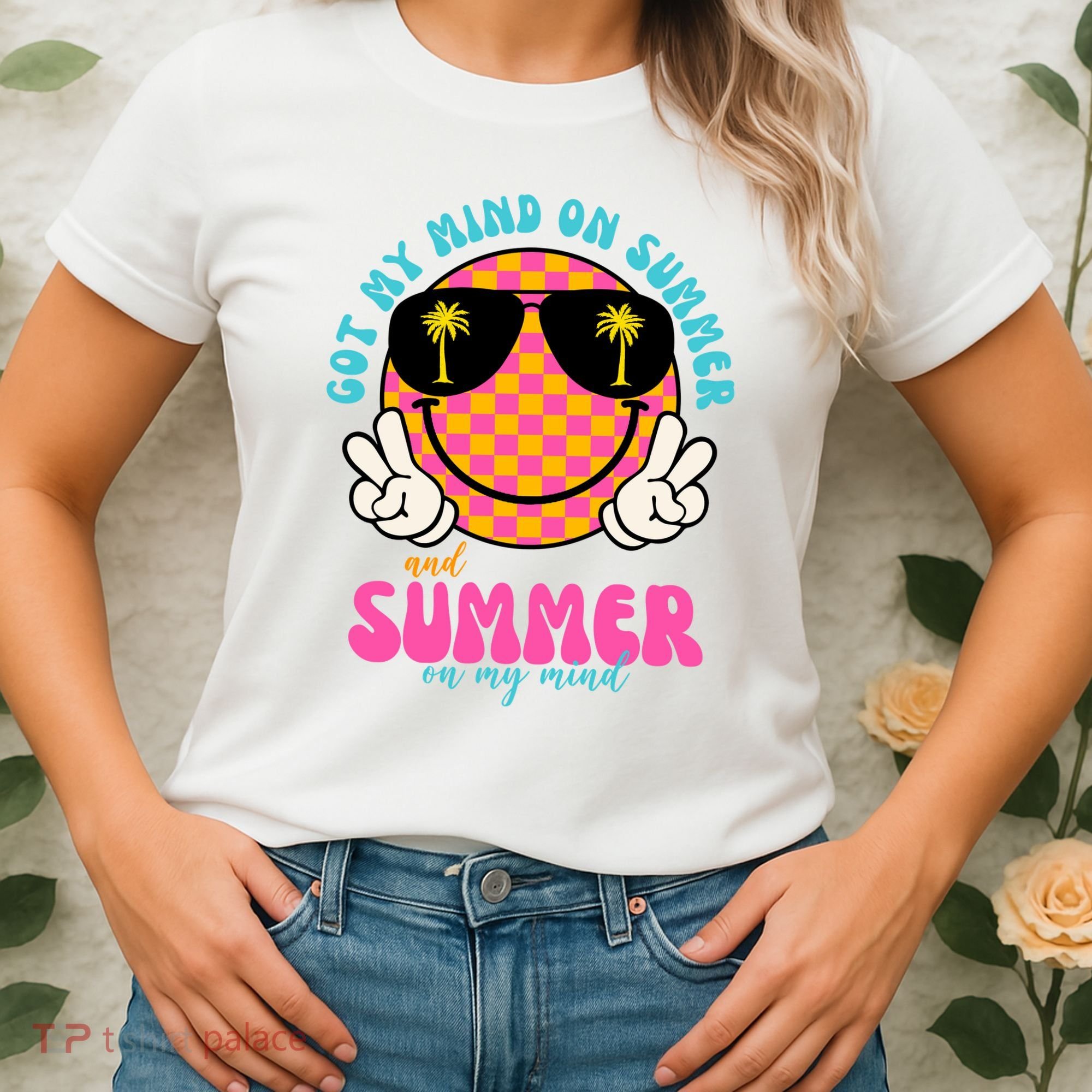 Got My Mind On Summer And Summer On My Mind Peace Smile Women's T-Shirt