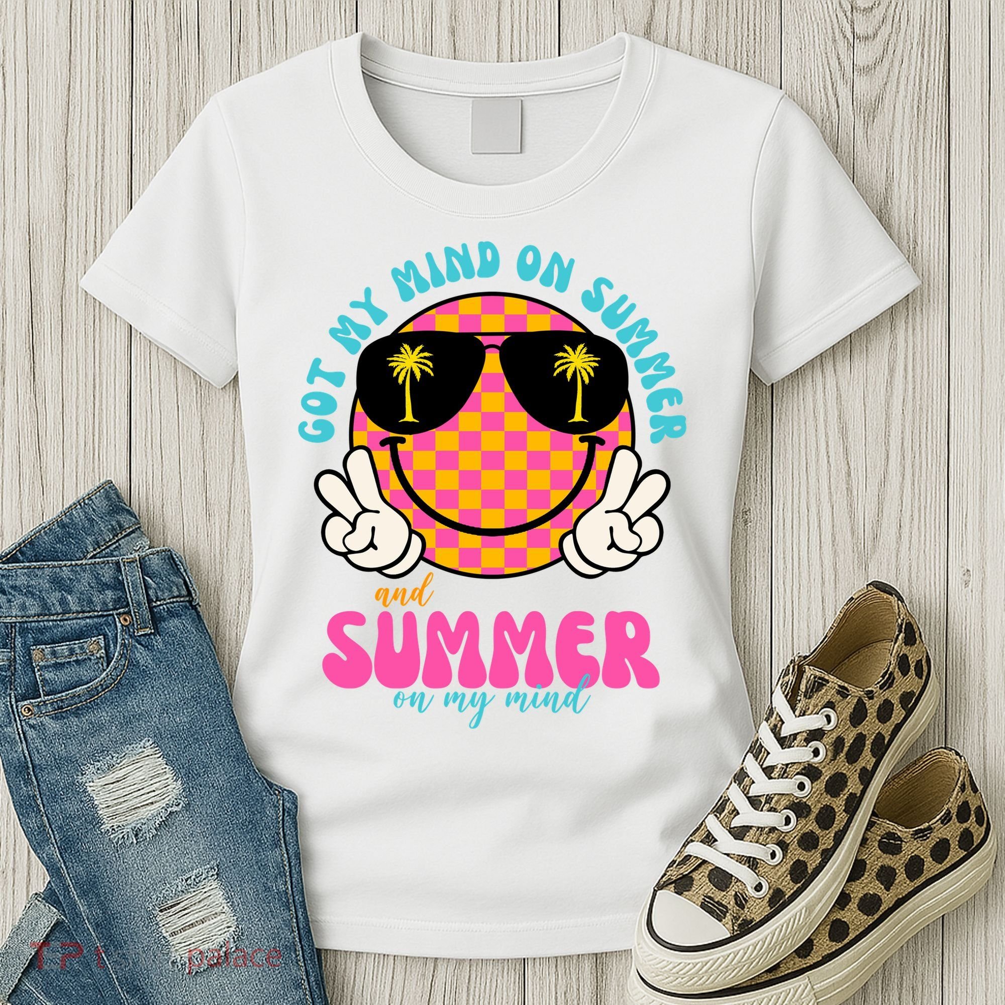 Got My Mind On Summer And Summer On My Mind Peace Smile Women's T-Shirt