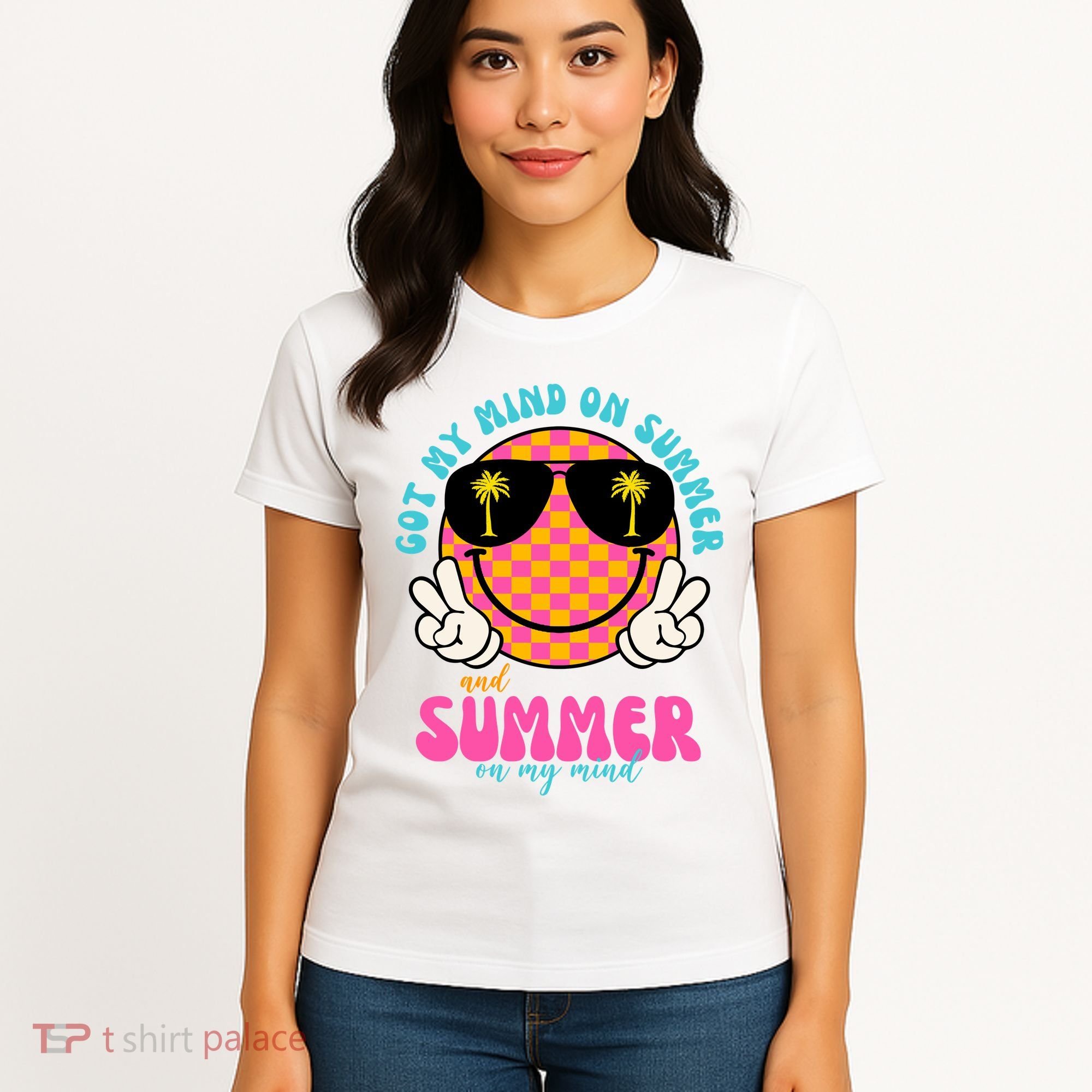 Got My Mind On Summer And Summer On My Mind Peace Smile Women's T-Shirt