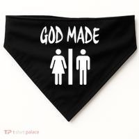 God Made Men Women Funny Christian USA-Made Doggie Bandana thumb 0