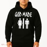 God Made Men Women Funny Christian Hoodie thumb 2