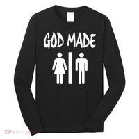 God Made Men Women Funny Christian Long Sleeve Shirt thumb 0