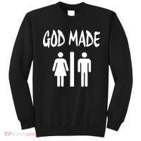 God Made Men Women Funny Christian Sweatshirt thumb 0