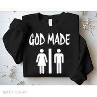 God Made Men Women Funny Christian Sweatshirt thumb 2