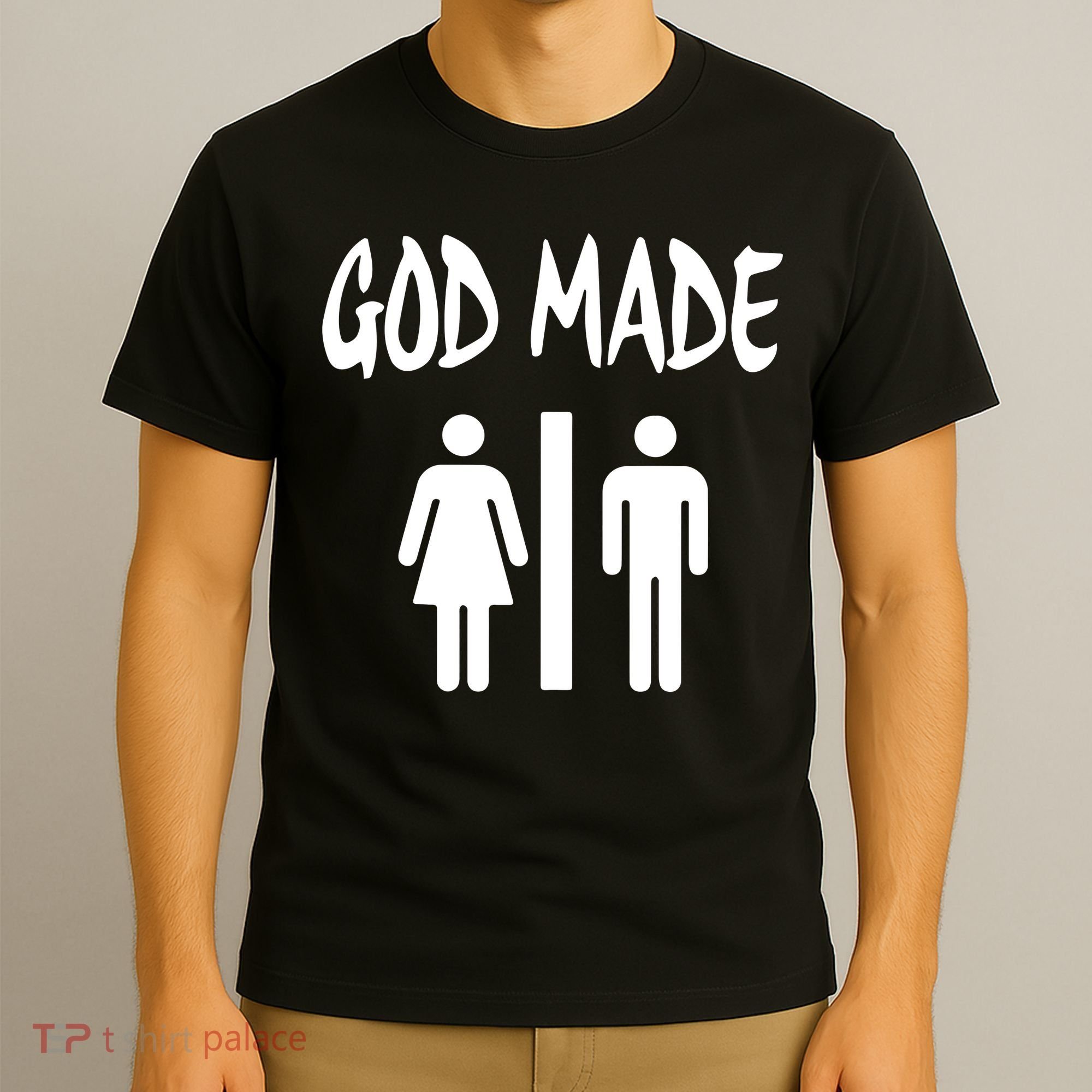God Made Men Women Funny Christian T-Shirt