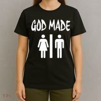 God Made Men Women Funny Christian T-Shirt thumb 4