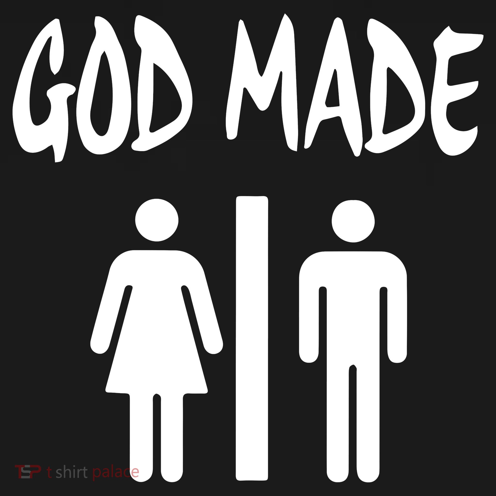 God Made Men Women Funny Christian T-Shirt