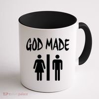God Made Men Women Funny Christian Coffee Mug thumb 1
