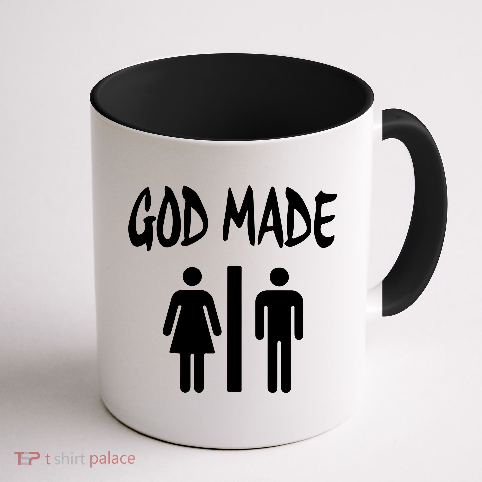 God Made Men Women Funny Christian Coffee Mug