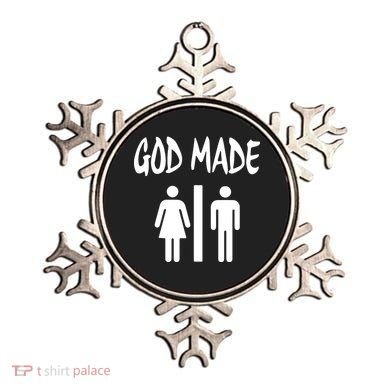 God Made Men Women Funny Christian Ornament