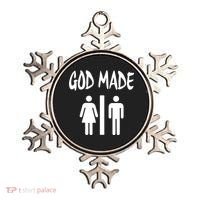 God Made Men Women Funny Christian Ornament thumb 0