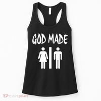 God Made Men Women Funny Christian Women's Tank Top thumb 0