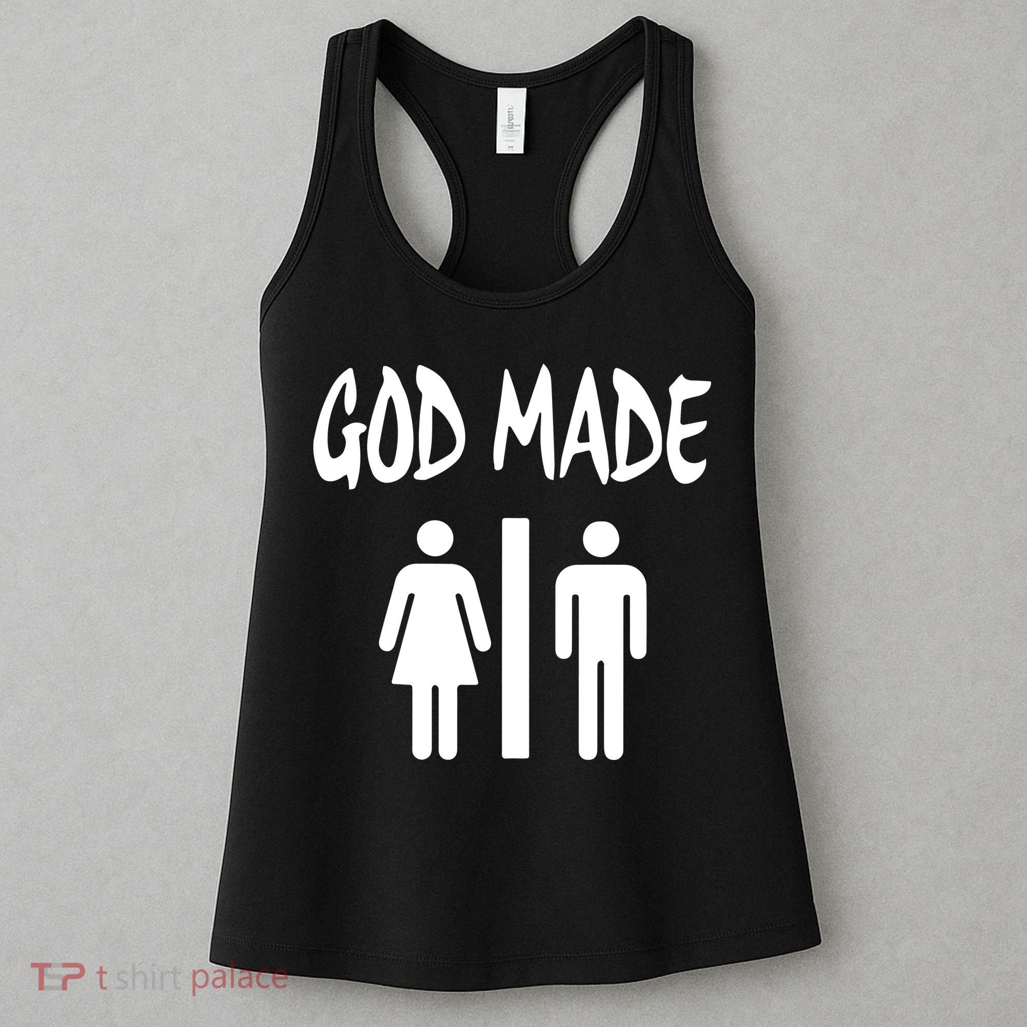 God Made Men Women Funny Christian Women's Tank Top