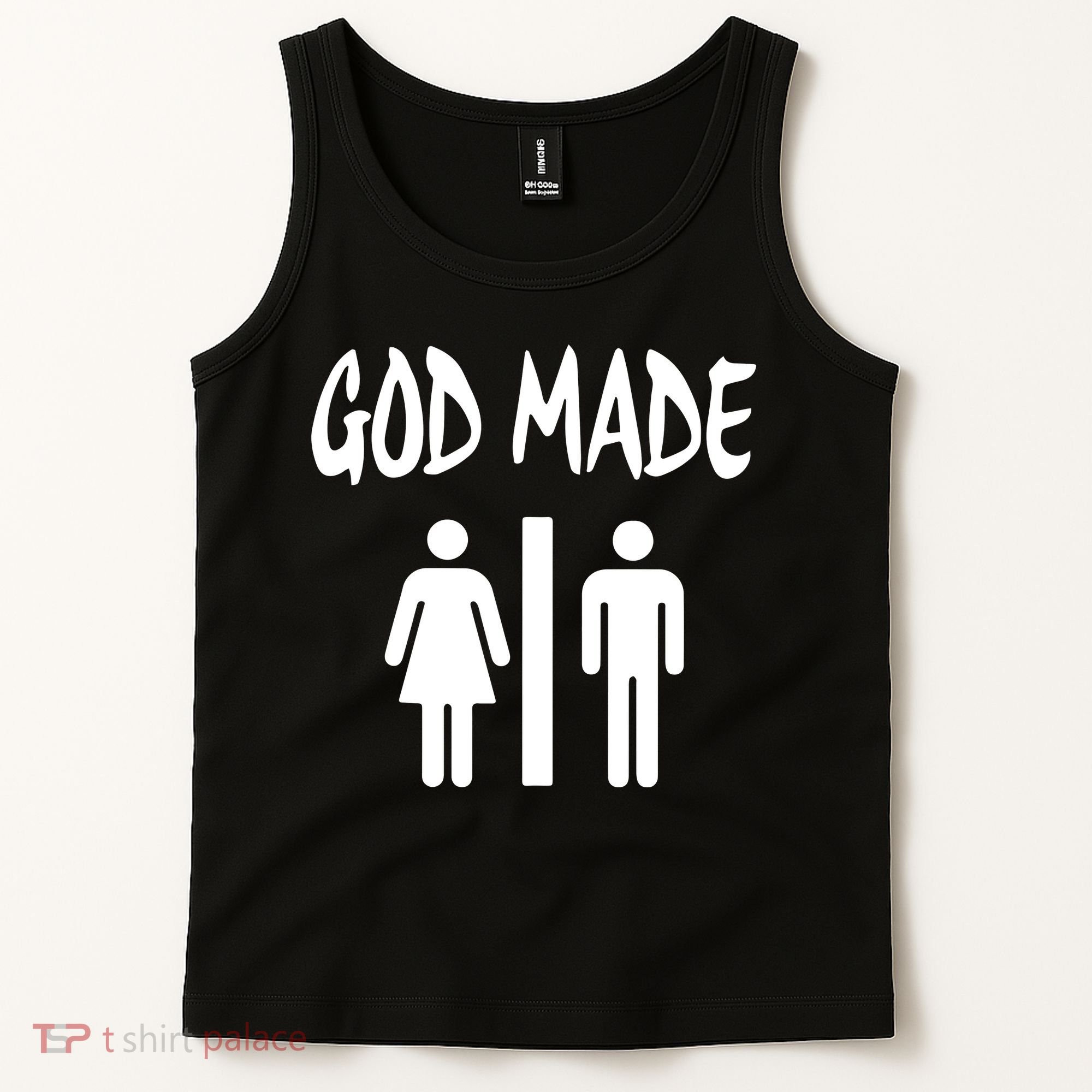 God Made Men Women Funny Christian Tank Top