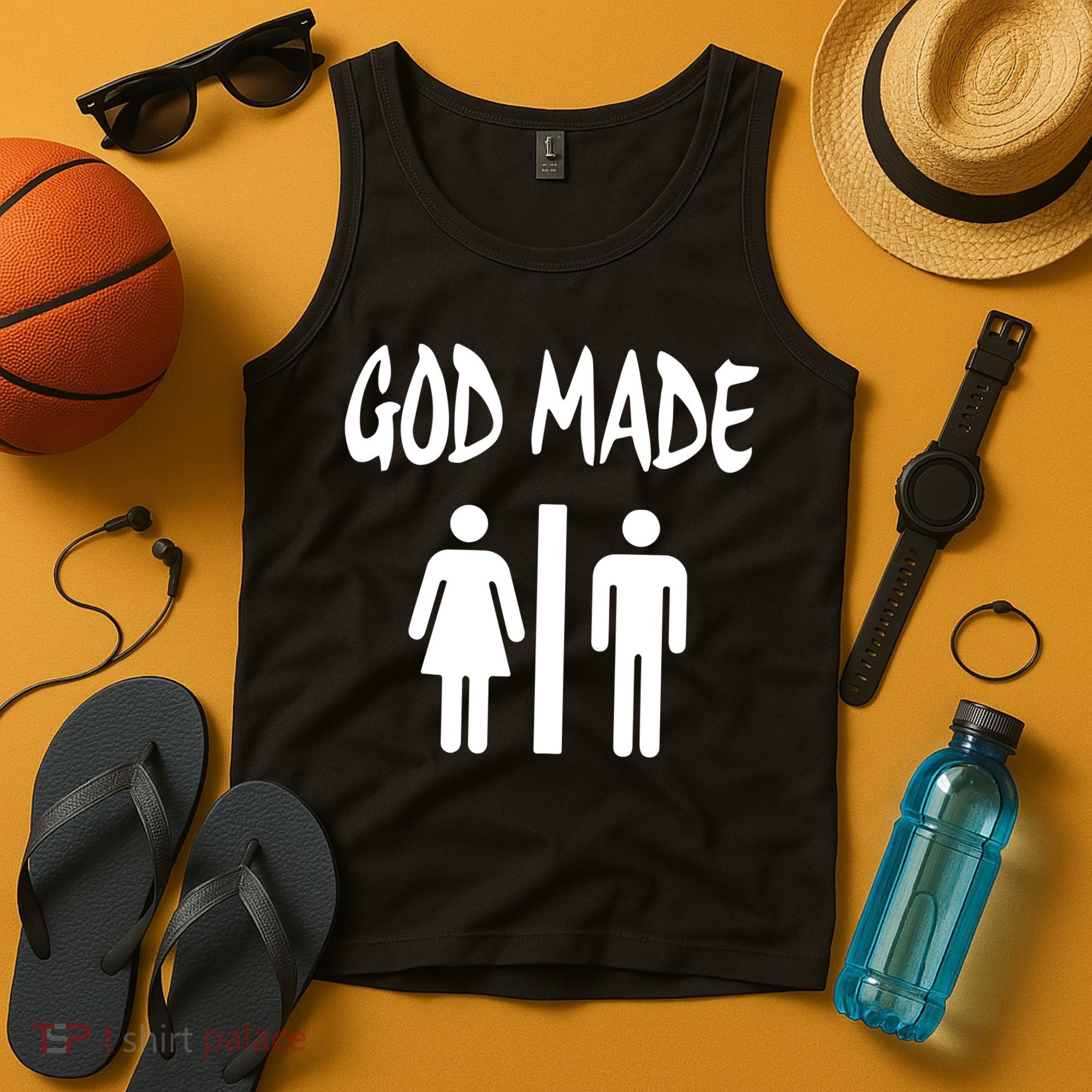 God Made Men Women Funny Christian Tank Top